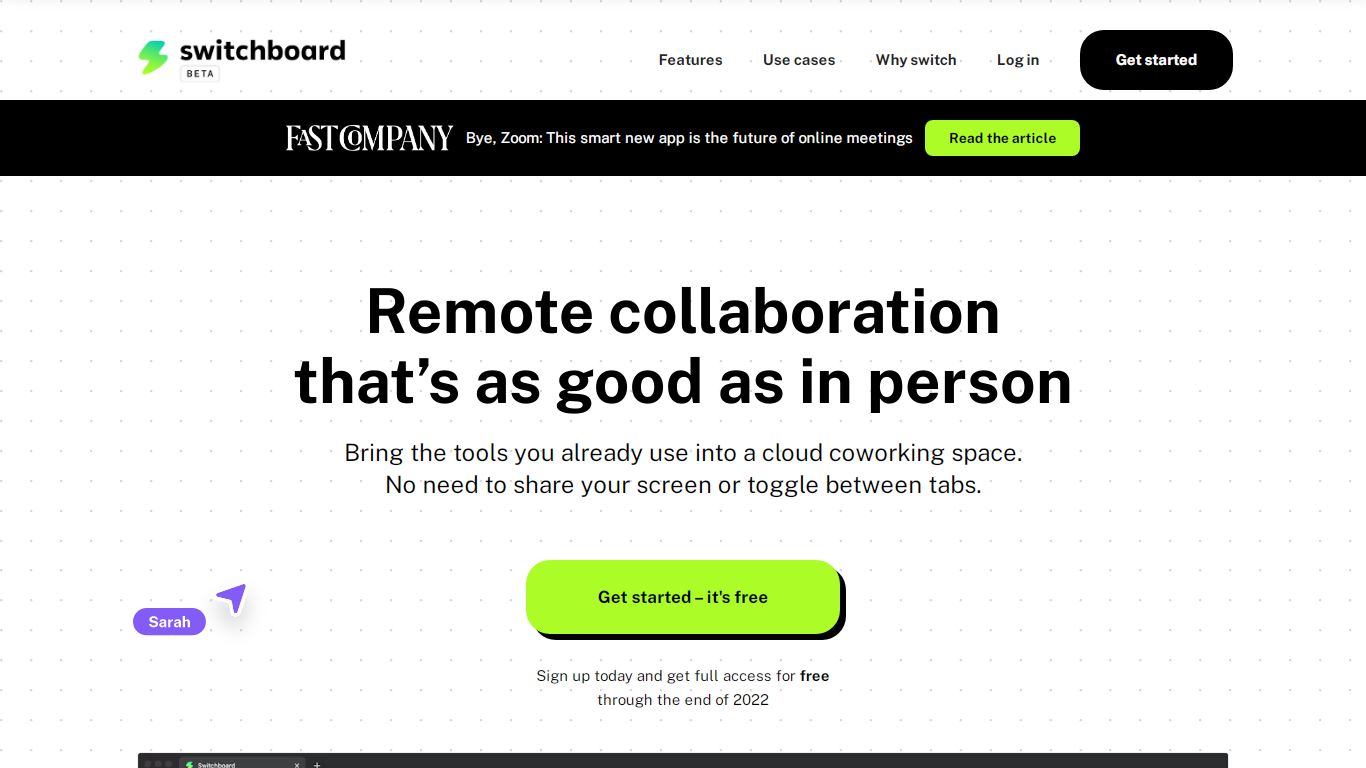 Switchboard | Collaboration space for remote work